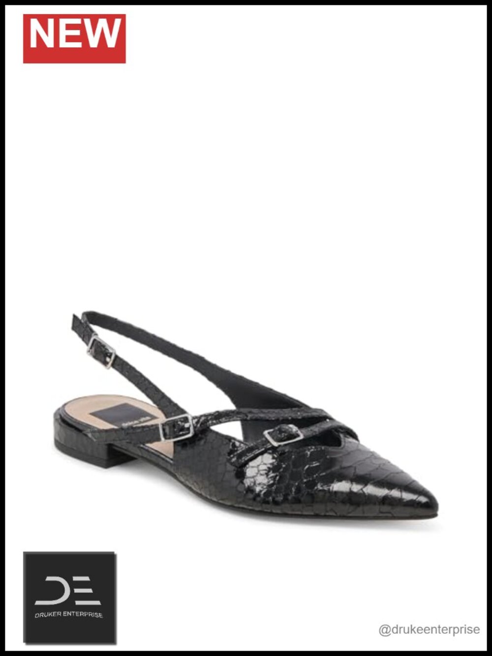 Slingback Ballet Flats Leather Pointed Toe Platform Heel Women's Shoes
